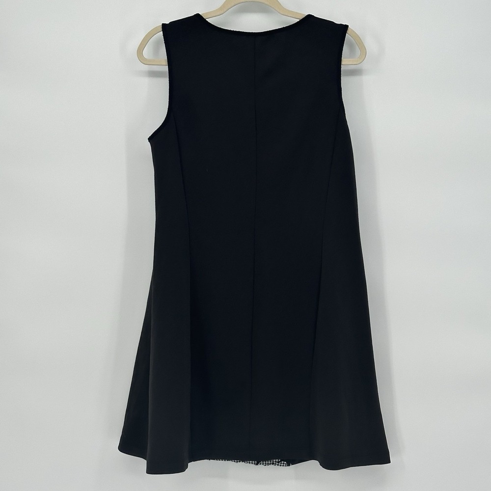Gabby Skye‎ Black Mesh Gingham Floral Poly/Spandex Shift Dress W/Pockets Sz 10 - Picture 3 of 7